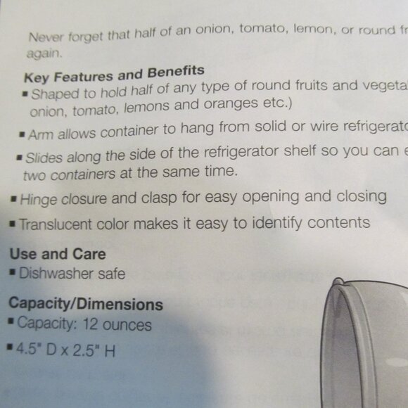 Tupperware Forget Me Not Round Fridge Hanging Containers 12oz Red & Ice Set of 2 - Picture 10 of 16